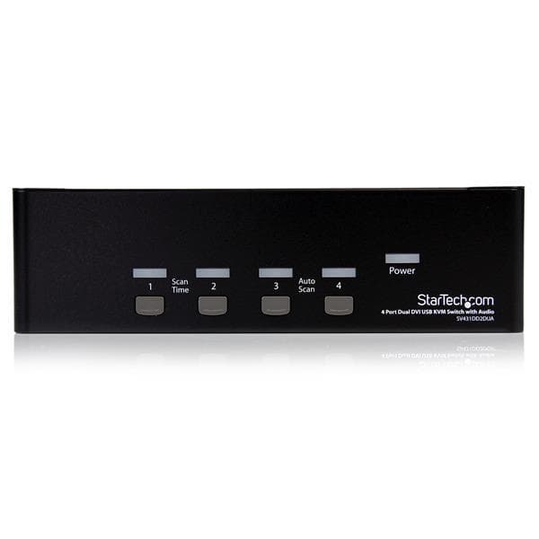 StarTech 4-porttinen Dual DVI USB KVM -kytkin, jossa ääni ja USB 2.0 -keskitin