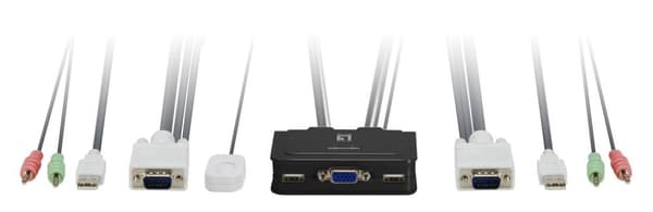 LevelOne KVM-0223 - KVM/Audio Switch - USB - 2 x KVM/Audio - Desktop Sort