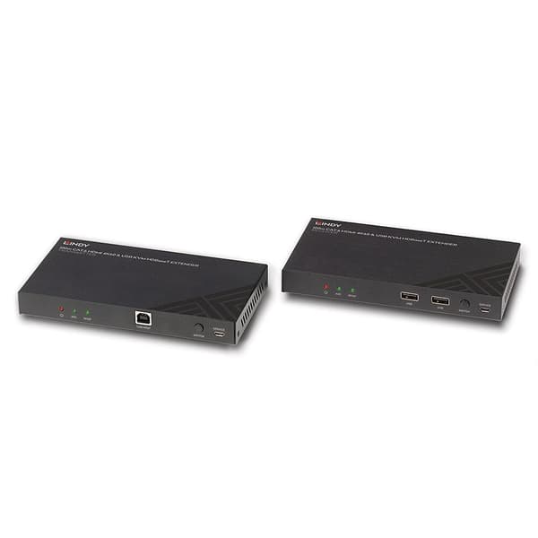 LINDY - Lähetin ja vastaanotin - Video-, ääni-, infrapuna- ja sarjalaajennus - HDMI, HDBaseT - CAT 6:n yli - 100 metriin asti (38343)