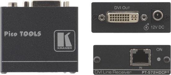 Kramer PicoTOOLS PT-572HDCP-mottagare - Videoförlängare - Digital DVI, 24-stifts / RJ-45 - upp till 100 m (PT-572HDCP)