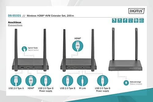 DIGITUS DS-55321 - Sender og modtager - Trådløs video-/lydudvidelse - 802.11ac - op til 200 m