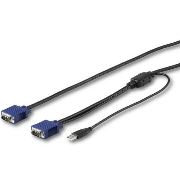 StarTech.com 15 fot / 4,6 m USB KVM-kabel för rackmonterade konsoler - VGA och USB - Video / USB-kabel - Mini-VGA (M) till USB, HD-15 (VGA) (M) - 4,6