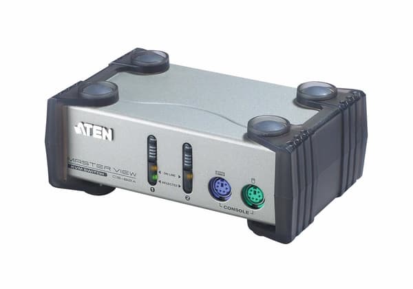 ATEN MasterView - KVM-kytkin - 2 x KVM-porttia - 1 paikallinen käyttäjä - työpöytä Hopea