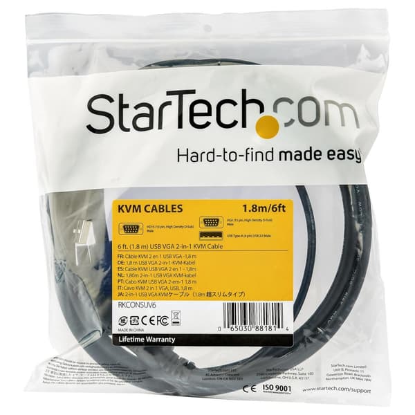 StarTech.com KVM-kabel til rackmonterede konsoller (3m, VGA og USB KVM-konsolkabler)