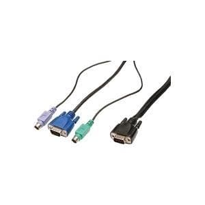 DIGITUS - Tastatur / video / mus (KVM) kabel - HD-15 (VGA) (M) til PS/2, HD-15 (VGA) (M) - 3 m - til Digitus DC-71302GE, DC -71401GE, DC -72302GE, DC-