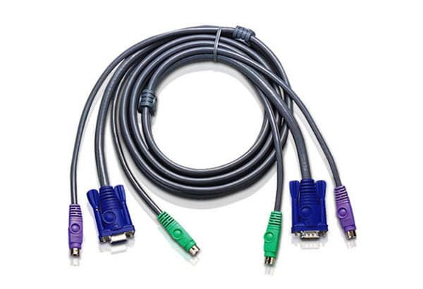 ATEN 2L-5003P/C - Näppäimistö/video/hiiri (KVM) kaapeli - PS/2, 6-pin, HD-15 (M) - PS/2, 6-pin, HD-15 - 3 m (2L-5003P) /C)