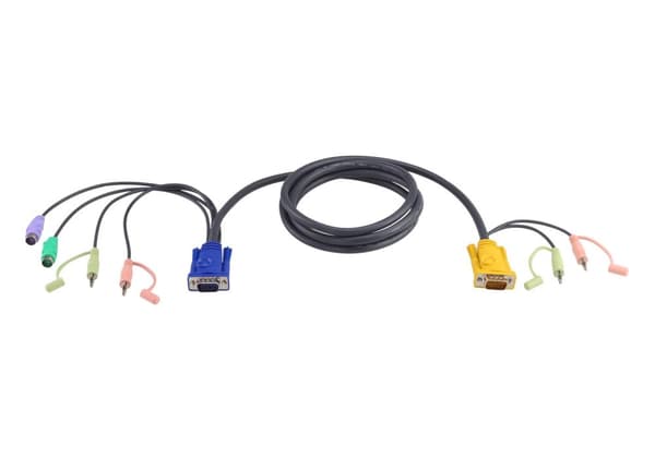 KVM-kaapeli VGA-uros / 2x PS/2-liitin / 2x 3,5 mm uros - Aten SPHD15-Y / 2x liitin 3,5 mm 1,8 m