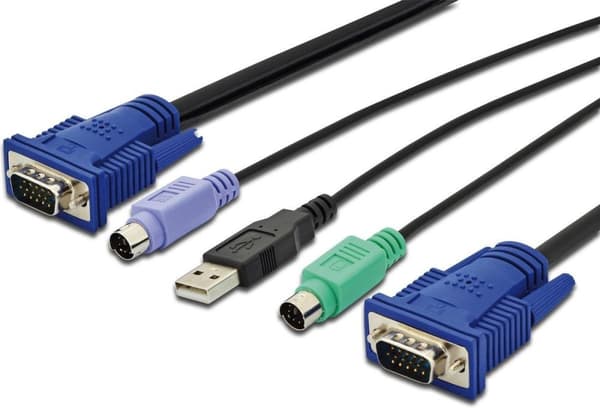 Digitus DS-19231 tastatur videomus (kvm) kabel 1,8 m Sort