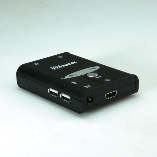 Arvo KVM-kytkin "Tähti", 1U - 2 PC:tä, HDMI, USB KVM-kytkin