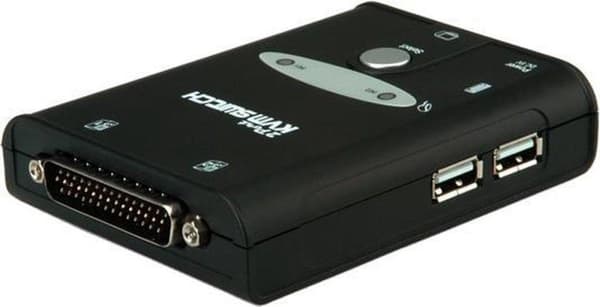 Arvo KVM-kytkin "Tähti", 1U - 2 PC:tä, HDMI, USB KVM-kytkin musta