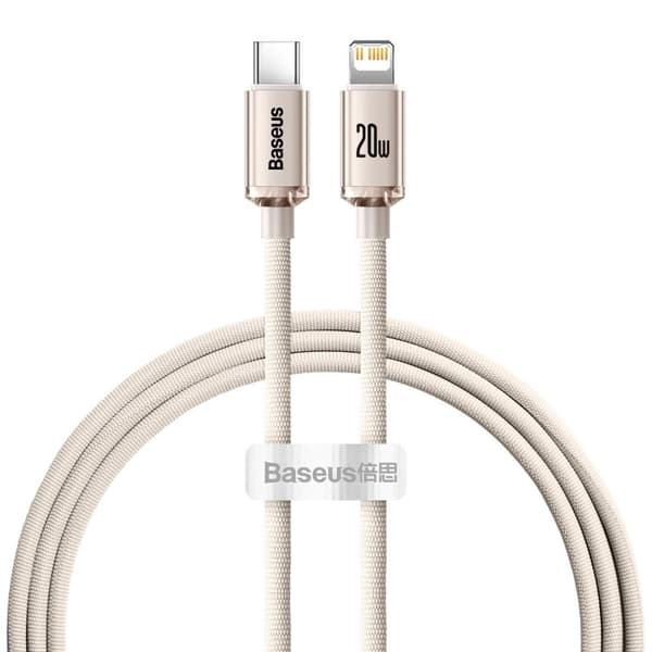 Kabel USB-C do iP Baseus Crystal Shine,  20W, 1.2m (różowy)
