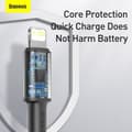 Miniatyrbillede 6 af 11: Baseus Type-C - Lightning High Density Braided Fast charging cable PD 20W 2m Black (CATLGD-A01)