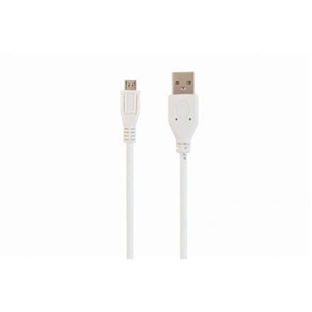 CABLU alimentare si date GEMBIRD, pt. smartphone, USB 2.0 (T) la Micro-USB 2.0 (T), 0.5m, alb, "CCP-mUSB2-AMBM-W-0.5M" (timbru verde 0.08 lei)
