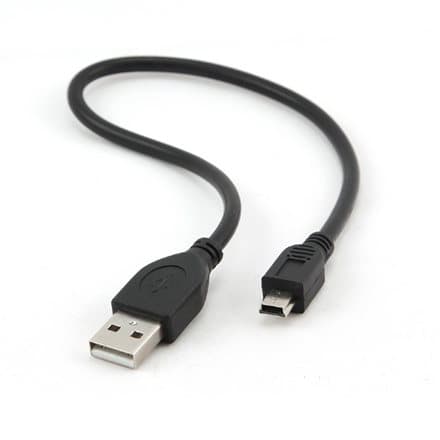 Kabelis Gembird USB Male - MiniUSB Male 0.3m Black