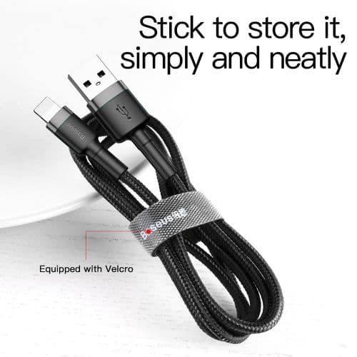 Baseus Lightning Cafule Cable 2.4A 0.5m Gray + Black (CALKLF-AG1)