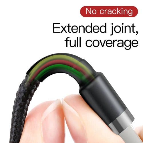 Baseus Lightning Cafule Cable 2.4A 0.5m Gray + Black (CALKLF-AG1)