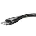 Miniatyrbilde 2 av 11: Baseus Lightning Cafule Cable 2.4A 0.5m Gray + Black (CALKLF-AG1)
