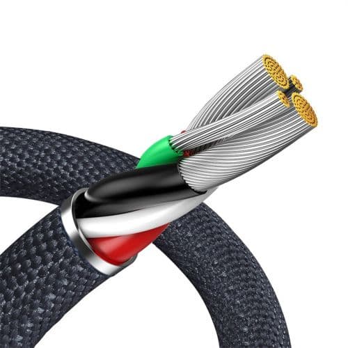 CABLU alimentare si date Baseus Crystal Shine, Fast Charging Data Cable pt. smartphone, USB la Lightning Iphone 2.4A, 1.2m, negru "CAJY000001" (timbru