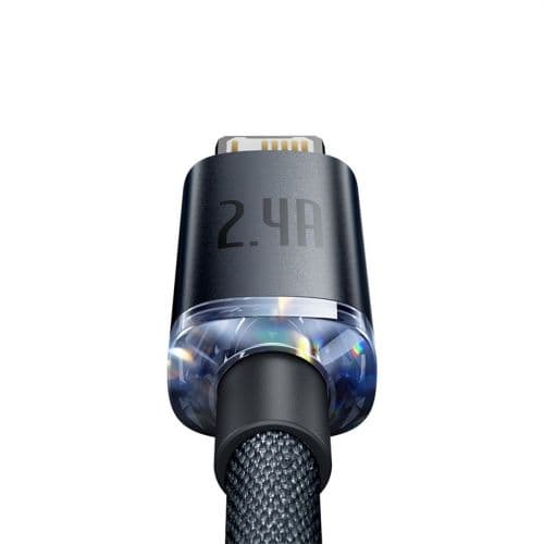 CABLU alimentare si date Baseus Crystal Shine, Fast Charging Data Cable pt. smartphone, USB la Lightning Iphone 2.4A, 1.2m, negru "CAJY000001" (timbru