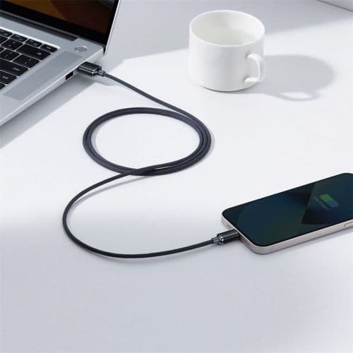 CABLU alimentare si date Baseus Crystal Shine, Fast Charging Data Cable pt. smartphone, USB la Lightning Iphone 2.4A, 1.2m, negru "CAJY000001" (timbru
