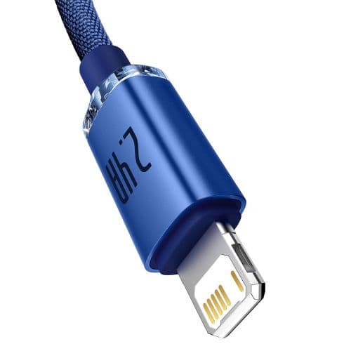 Baseus Lightning Crystal Shine Cable Series Fast Charging Data Cable 2.4A 2m Blue (CAJY000103)