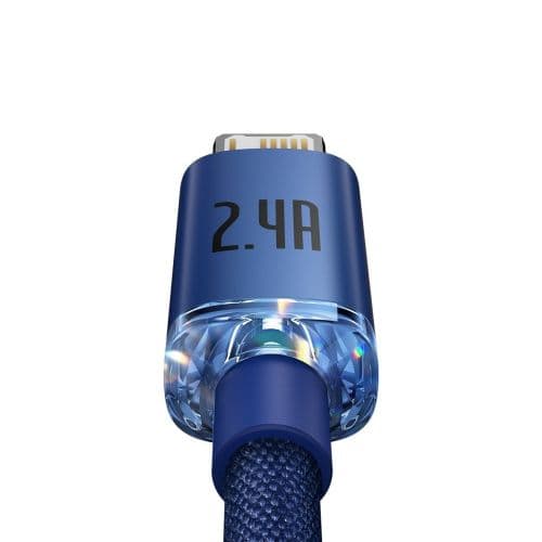 Baseus Lightning Crystal Shine Cable Series Fast Charging Data Cable 2.4A 2m Blue (CAJY000103)