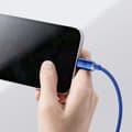 Miniatyrbillede 9 af 11: Baseus Lightning Crystal Shine Cable Series Fast Charging Data Cable 2.4A 2m Blue (CAJY000103)