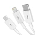 Miniatyrbild 3 av 11: Baseus Cable Superior Series 3-in-1 Fast Charging Data Cable USB to M+L+C 3.5A 1.5m White (CAMLTYS-02)