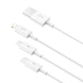 Miniatyrbild 4 av 11: Baseus Cable Superior Series 3-in-1 Fast Charging Data Cable USB to M+L+C 3.5A 1.5m White (CAMLTYS-02)