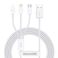 Miniatyrbild 2 av 11: Baseus Cable Superior Series 3-in-1 Fast Charging Data Cable USB to M+L+C 3.5A 1.5m White (CAMLTYS-02)