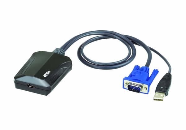 ATEN CV211 kannettavan tietokoneen USB-konsolisovitin - KVM-kytkin - 1 x KVM-portti(t) - 1 paikallinen käyttäjä - Pöytäkone