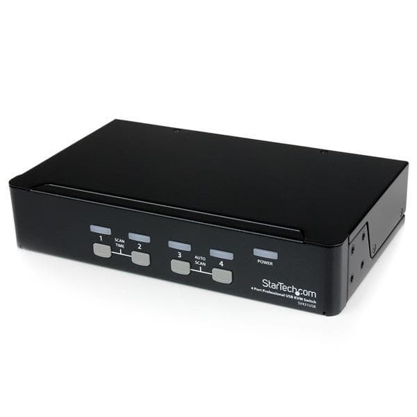 StarTech.com 4-porttinen VGA-USB-KVM-kytkin keskittimellä - Ammattimainen VGA-KVM-kytkin - KVM-kytkin - USB - 4 x KVM-porttia - 1 paikallinen käyttäjä