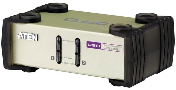Aten 2-portars KVM PS2/USB, konsol- och PC-stöd, K+M Gaming-stöd, musbyte, CS82U-AT