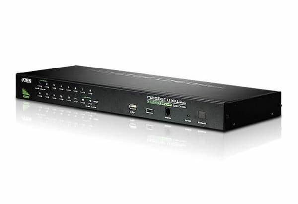 Aten 16-portars USB/PS-2 VGA KVM-switch med USB-port, rackmonterad, 2048x1536 px, QXGA, CS1716A-AT-G Svart