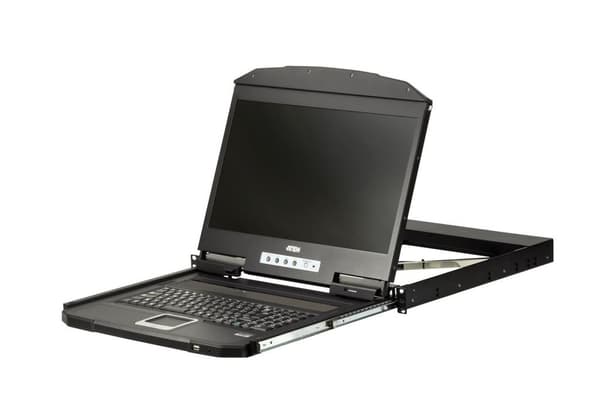 Aten 1U kort USB HDMI-konsol med brittiskt tangentbord Fullt brittiskt rail-tangentbord, CL3700NW-UK