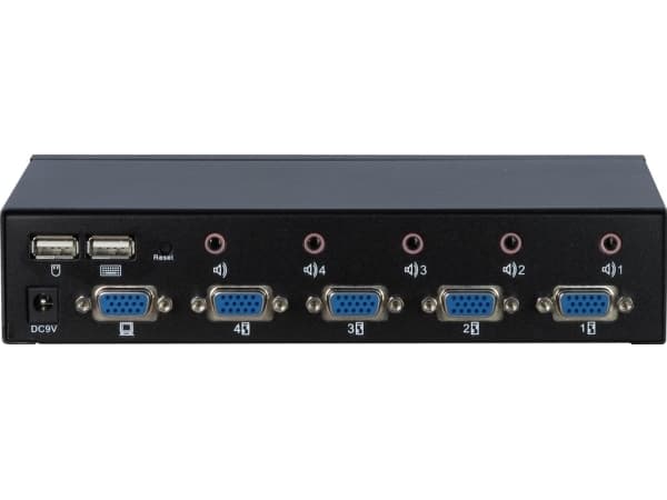 Argus KVM-AS-41UA - Omkopplare för tangentbord/video/mus/ljud - 4 x KVM/ljud - skrivbordsmodell