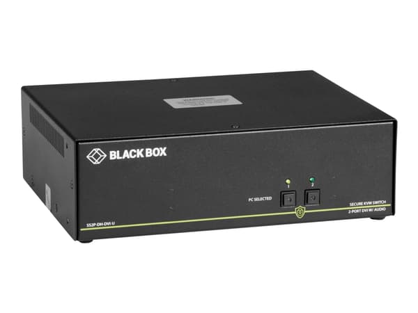 Black Box SECURE NIAP - Dual-Head - KVM / lydsvitsj - 2 x KVM/lyd - 1 lokalbruker - stasjonær - TAA-samsvar