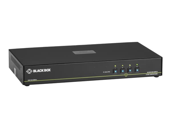 Black Box SECURE NIAP - Single-Head - KVM / lydsvitsj - 4 x KVM/lyd - 1 lokalbruker - stasjonær - TAA-samsvar