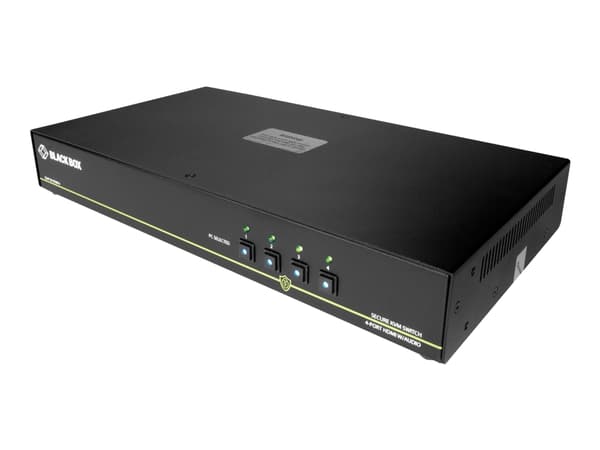 Black Box SECURE NIAP - Single-Head - KVM / lydsvitsj - 4 x KVM/lyd - 1 lokalbruker - stasjonær - TAA-samsvar