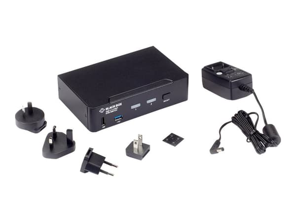 Black Box USB-C 4K KVM Switch, 2-Port - KVM-svitsj - 2 lokalbrukere - stasjonær - TAA-samsvar