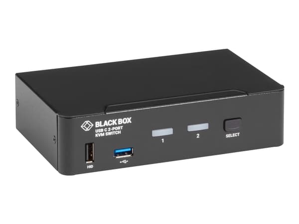 Black Box USB-C 4K KVM Switch, 2-Port - KVM-svitsj - 2 lokalbrukere - stasjonær - TAA-samsvar