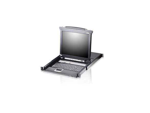 ATEN Slideaway CL5708N - KVM-konsol med omkopplare för tangentbord/video/mus - 8 portar - PS/2, USB - 19" - kan monteras i rack - 1280 x 1024 @ 75 Hz