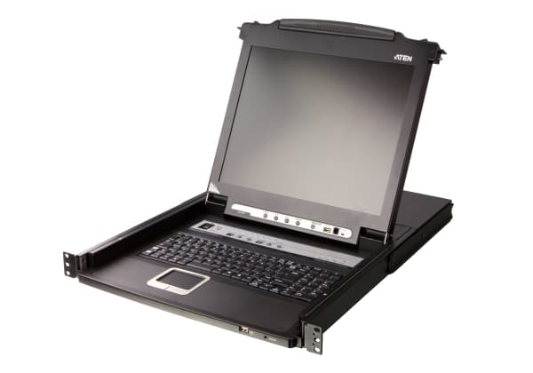 ATEN Slideaway CL5708N - KVM-konsoll med KVM-svitsj - 8 porter - PS/2, USB - 19" - kan monteres i rack - 1280 x 1024 @ 75 Hz - 250 cd/m² - 1000:1 - 5