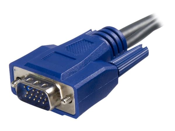 StarTech.com 6 ft Ultra-Thin USB VGA 2-in-1 KVM Cable (SVUSBVGA6) - Tangentbords-/video-/muskabel - USB, HD-15 (VGA) (hane) till HD-15 (VGA) (hane) -