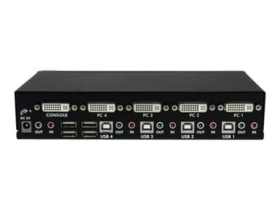 StarTech.com 4 Port High Resolution USB DVI Dual Link KVM Switch with Audio and USB 2.0 Hub (SV431DVIUAHR) - Omkopplare för tangentbord/video/mus/lju