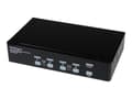 Miniatyrbild 1 av 5: StarTech.com 4 Port High Resolution USB DVI Dual Link KVM Switch with Audio and USB 2.0 Hub (SV431DVIUAHR) - Omkopplare för tangentbord/video/mus/lju