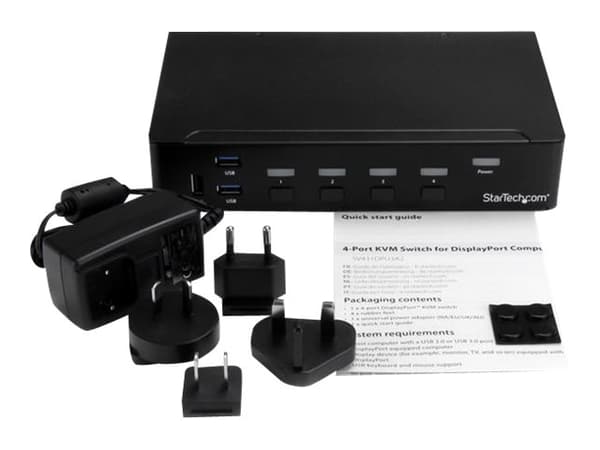 StarTech.com SV431DPU3A2, 3840 x 2160 pikseliä, 4K Ultra HD, Telineasennus, 18 W, Musta