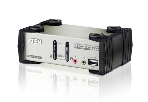 ATEN CS1732B - Omkopplare för tangentbord/video/mus/ljud/USB - 2 x KVM/ljud/USB - 1 lokal användare - skrivbordsmodell - Likström