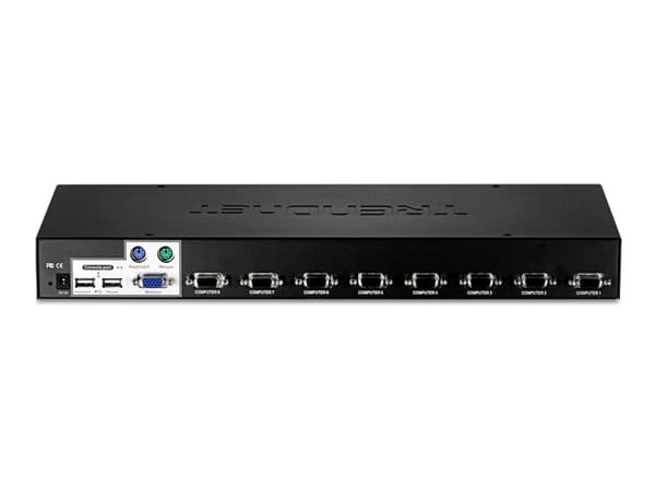 TRENDnet TK 803R - Omkopplare för tangentbord/video/mus - 8 x KVM port(s) - 1 lokal användare - rackmonterbar - TAA-kompatibel