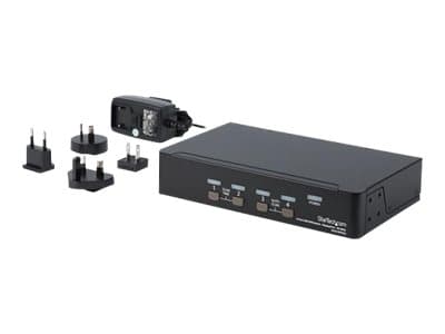 StarTech.com 4 Port DisplayPort KVM Switch, 4K 60Hz, Single Display, Dual Port UHD DP 1.2 USB KVM Switch with Integrated USB 2.0 Hub and Audio, Dell,